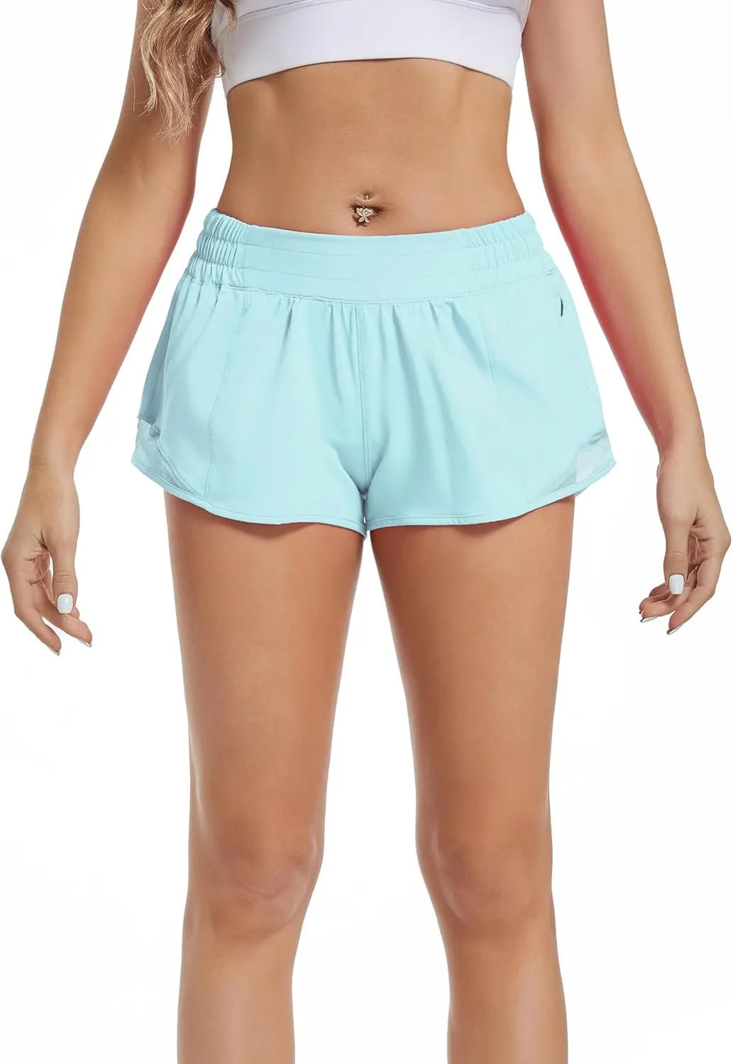 Athletic Shorts for Women,Mesh Lined 2.5" Running Shorts,Quick Dry Active Workout Shorts with Zip Pocket