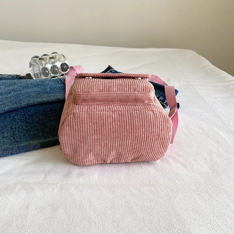 Attractive Women's Slouchy Corduroy Mini Leisure Crossbody Bags