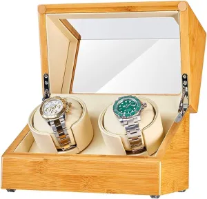 Automatic Watch Winder,in Wood Shell and Leather Pillow Carbon Fiber Leather, Silent Motor and 5 ModesHoliday Gift (A 1 0)