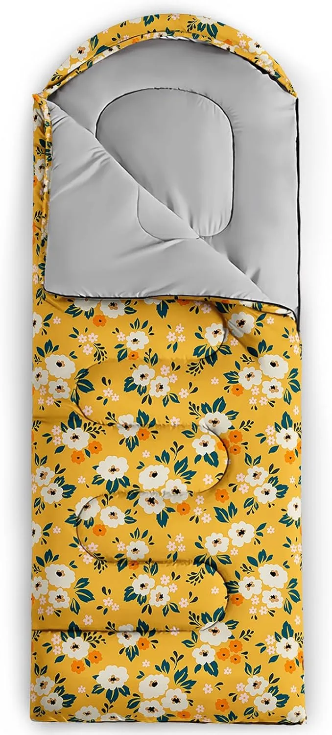 Axolotl Moon and Stars Sleeping Bag for Adults,Black White Waterproof Lightweight Camping Bag,3 Season Warm and Cool Weather Backpacking Bag for Women Men,Traveling and Outdoors Camping Gear Equipment