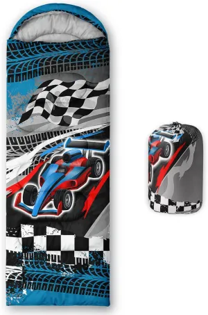 Axolotl Racing Car Sleeping Bag for Boys Men,Extreme Car Camping Bag,3 Season Waterproof Portable Camping Stuff with Compression Sack,Lightweight Compact Camping Gear Equipment for Hunting Travelling