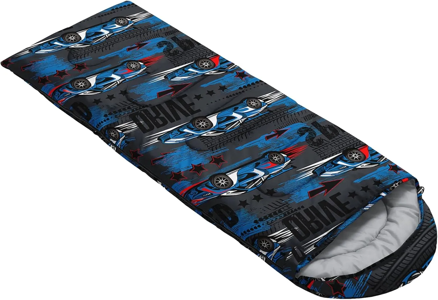 Axolotl Racing Car Sleeping Bag for Traveling,Cool Car Backpacking Camping Bag for Boys Men,Waterproof Portable Camping Stuff for 3 Season,Lightweight Compact Camping Gear Equipment Hunting Adventure