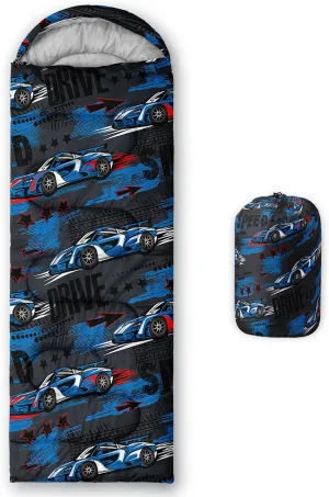 Axolotl Racing Car Sleeping Bag for Traveling,Cool Car Backpacking Camping Bag for Boys Men,Waterproof Portable Camping Stuff for 3 Season,Lightweight Compact Camping Gear Equipment Hunting Adventure