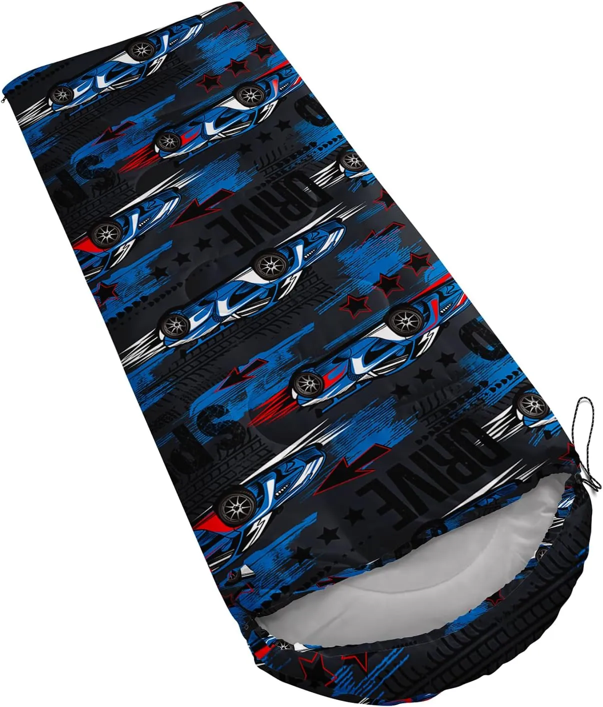Axolotl Racing Car Sleeping Bag for Traveling,Cool Car Backpacking Camping Bag for Boys Men,Waterproof Portable Camping Stuff for 3 Season,Lightweight Compact Camping Gear Equipment Hunting Adventure