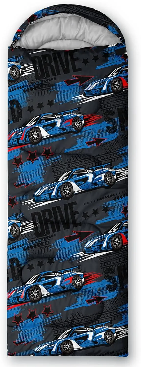 Axolotl Racing Car Sleeping Bag for Traveling,Cool Car Backpacking Camping Bag for Boys Men,Waterproof Portable Camping Stuff for 3 Season,Lightweight Compact Camping Gear Equipment Hunting Adventure