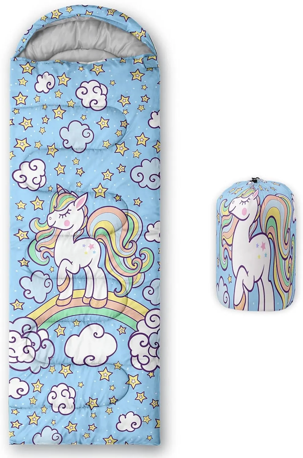 Axolotl Unicorn Sleeping Bag for Kids Girls Boys–Lightweight Warm Cold Weather Sleeping Bags,Waterproof Portable Carry Bag Camping Stuff for Camping Backpacking Outdoor Indoor