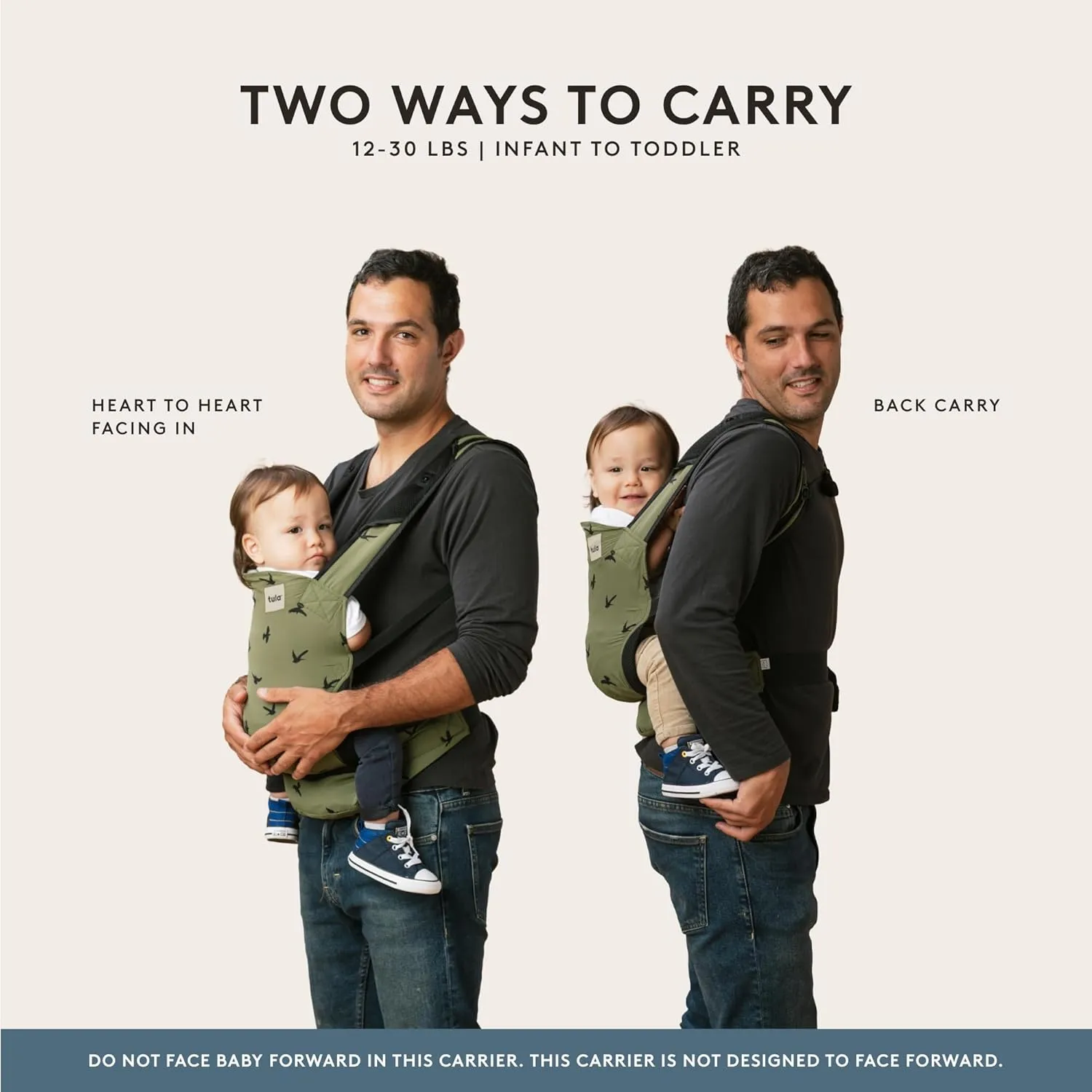 Baby Tula Lite Compact Baby Carrier, Ultra Compact and Lightweight, Travel, Convenient Carry Pouch, Ergonomic and Multiple Posisitions for 12-30 pounds, Discover
