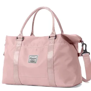 Bag Seamless integration with for Pocket, Duffle Strap Shoulder Waterproof Gym Tear-Resistant Women, W/Adjustable Weekender 37L Pink Bag Trolley & Wet/Dry First-dibs sale Sleeve, Carry-On Bag Approved Airline Travel