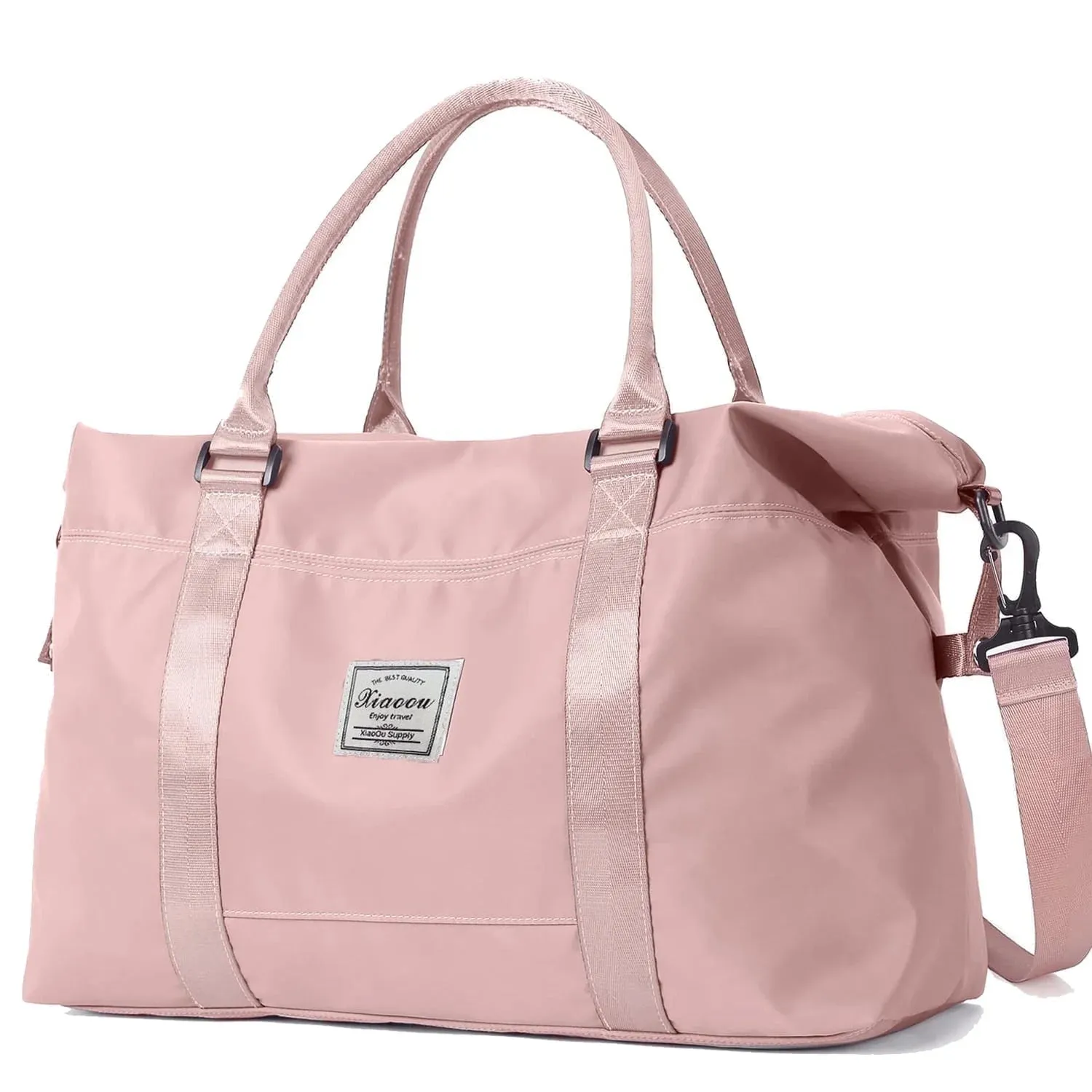 Bag Seamless integration with for Pocket, Duffle Strap Shoulder Waterproof Gym Tear-Resistant Women, W/Adjustable Weekender 37L Pink Bag Trolley & Wet/Dry First-dibs sale Sleeve, Carry-On Bag Approved Airline Travel