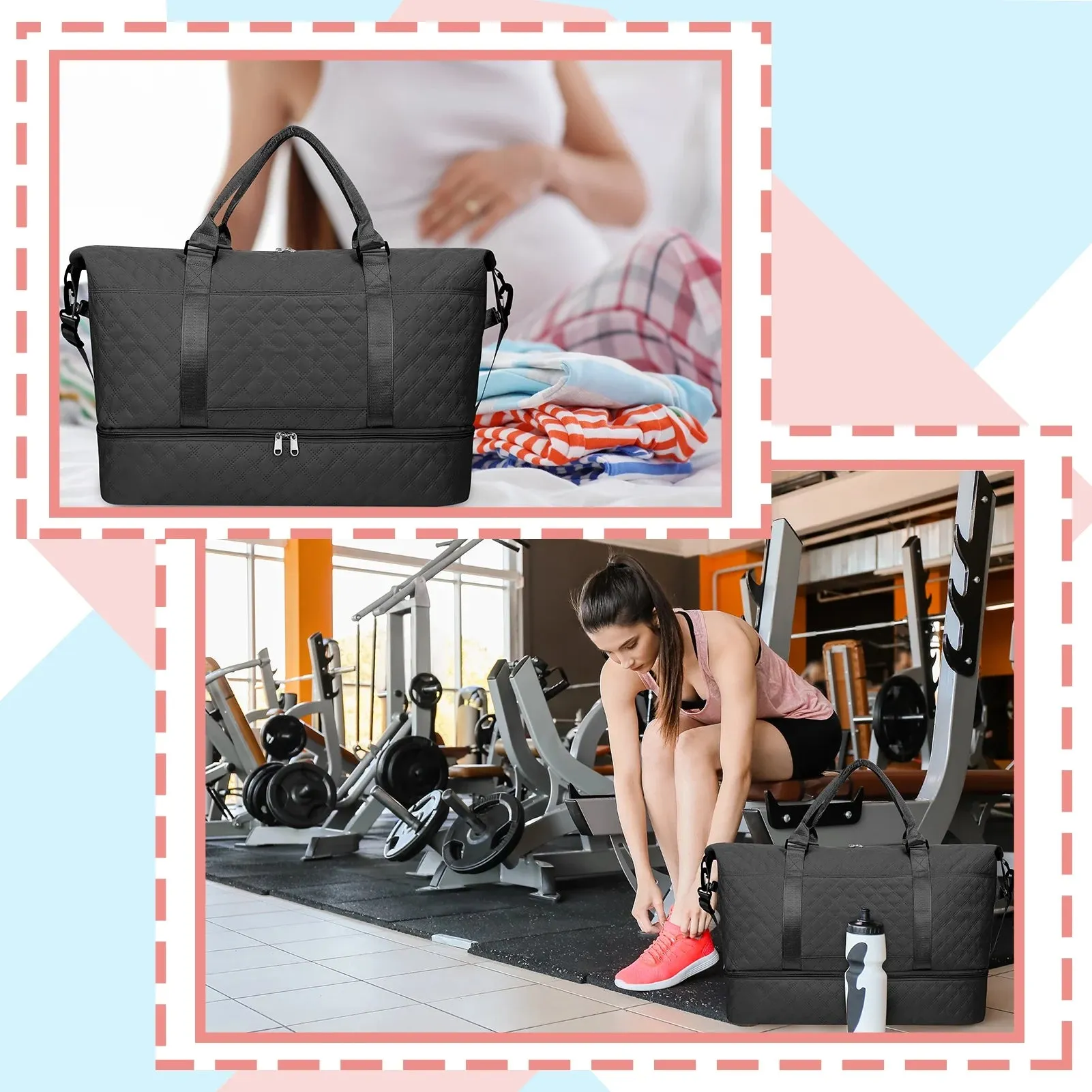 Bag,Hospital Women Toiletry Duffle Pocket Bags Airplanes,Overnight Wet Men,Carry Bag with 3Pcs Bag,Weekender with Combo offer Bag on Bags for Gym Delivery,Yoga for Travel Bag for All-in-one collection and Duffel Labor