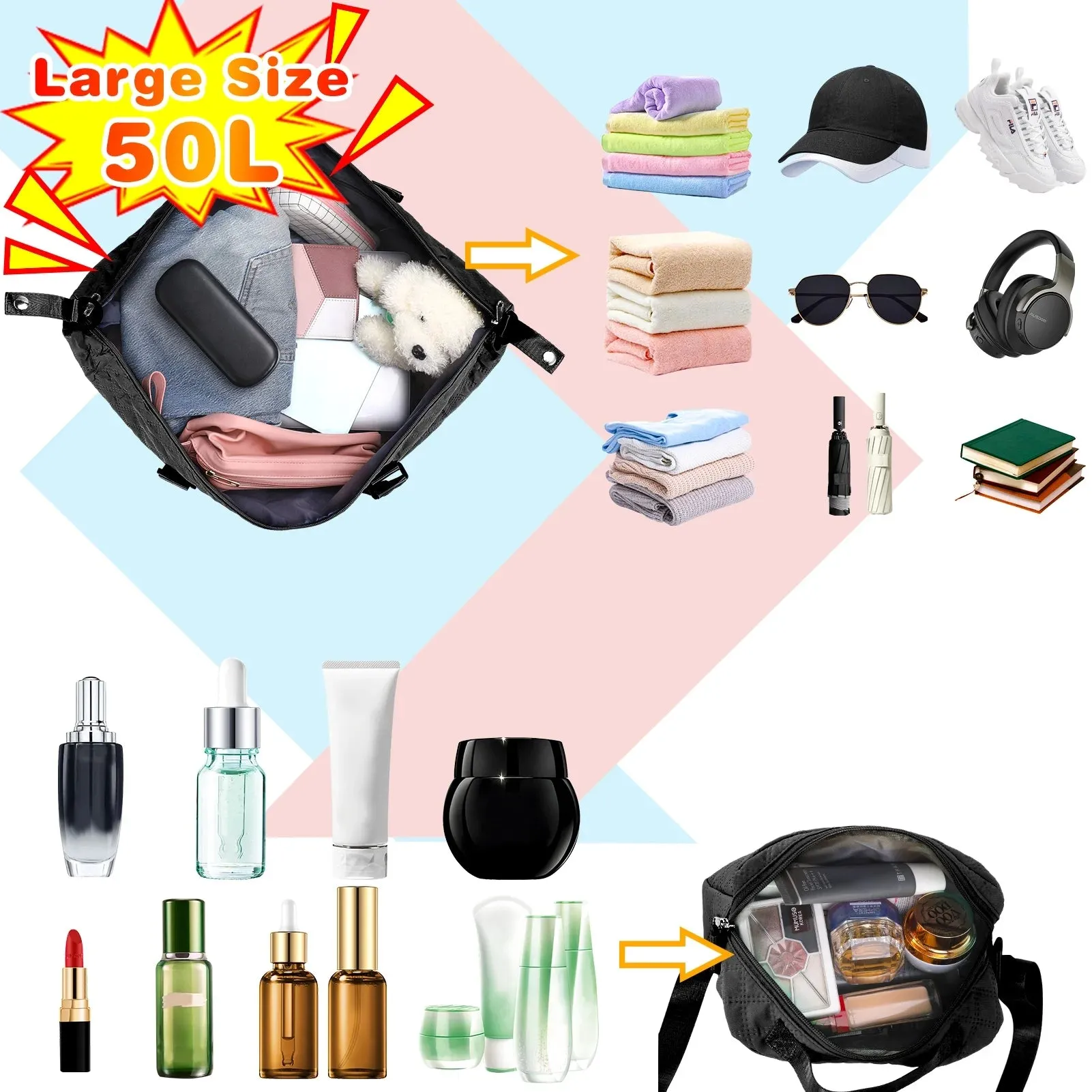 Bag,Hospital Women Toiletry Duffle Pocket Bags Airplanes,Overnight Wet Men,Carry Bag with 3Pcs Bag,Weekender with Combo offer Bag on Bags for Gym Delivery,Yoga for Travel Bag for All-in-one collection and Duffel Labor