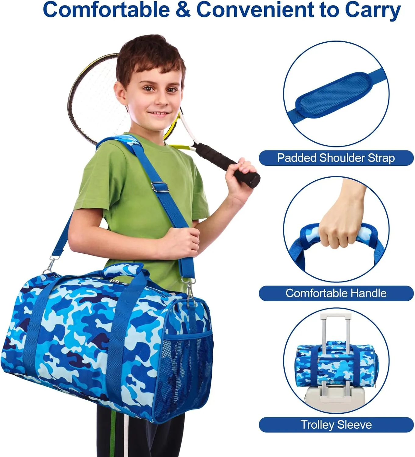 Bagseri Dance Bag for Girls - Ballet Duffle With Shoes Compartment for Kids Above 6yr, Overnight Travel Sleepover Bag With Dry Wet Separation Pockets