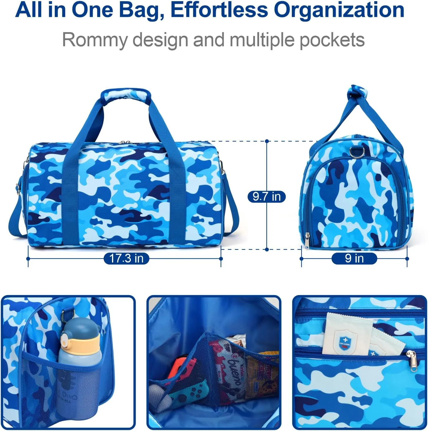 Bagseri Dance Bag for Girls - Ballet Duffle With Shoes Compartment for Kids Above 6yr, Overnight Travel Sleepover Bag With Dry Wet Separation Pockets
