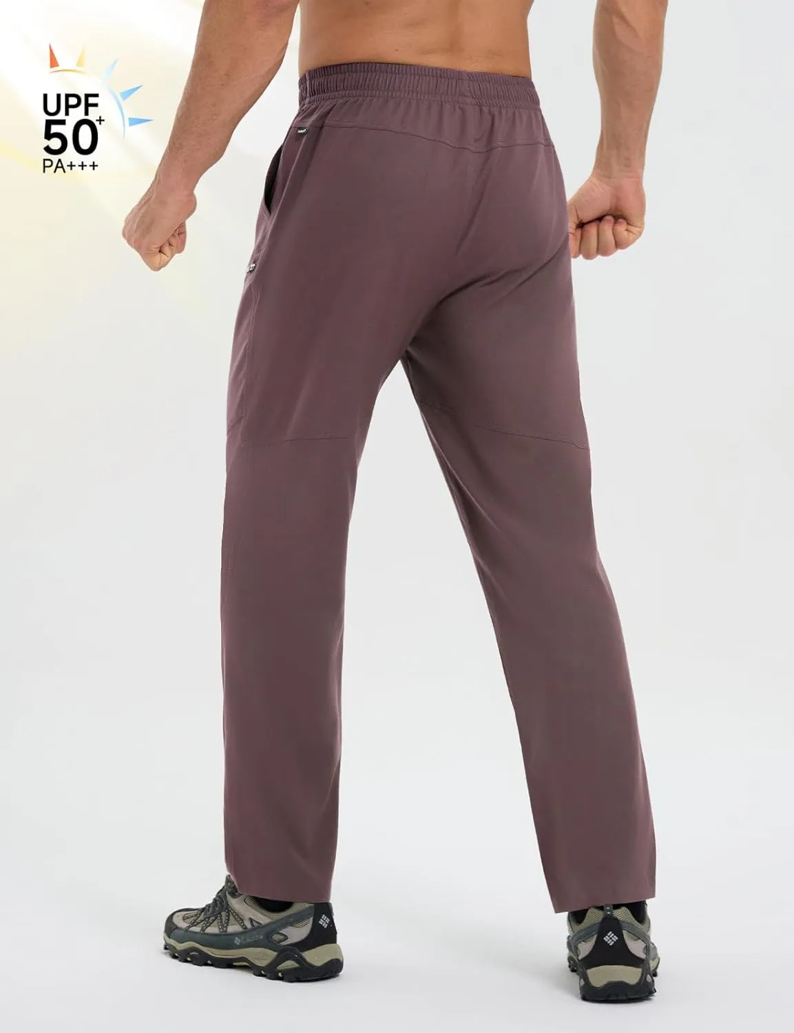 baleaf Men's Hiking Pants Ripstop Water Resistant Cargo Quick Dry Travel Elastic Waist with Zip Pockets UPF 50  Work