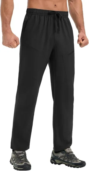 baleaf Men's Hiking Pants Ripstop Water Resistant Cargo Quick Dry Travel Elastic Waist with Zip Pockets UPF 50  Work