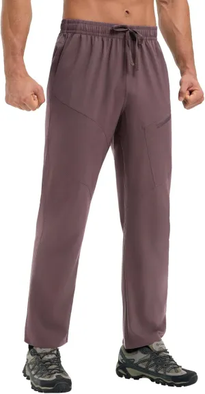 baleaf Men's Hiking Pants Ripstop Water Resistant Cargo Quick Dry Travel Elastic Waist with Zip Pockets UPF 50  Work