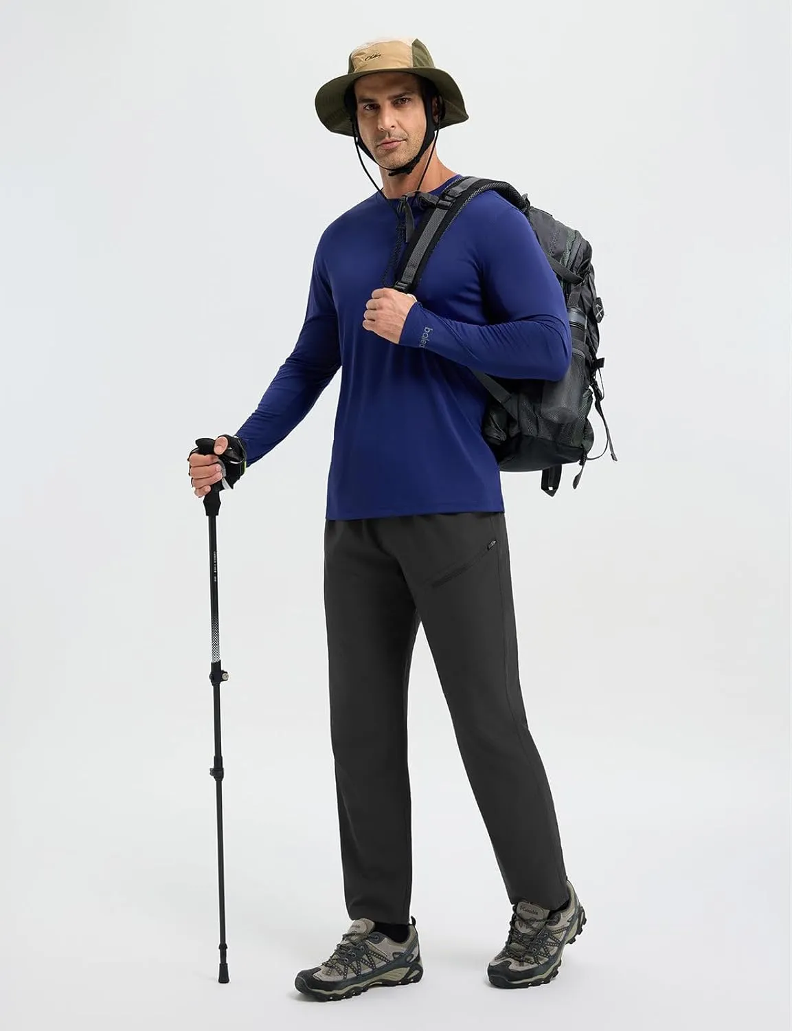 baleaf Men's Hiking Pants Ripstop Water Resistant Cargo Quick Dry Travel Elastic Waist with Zip Pockets UPF 50  Work