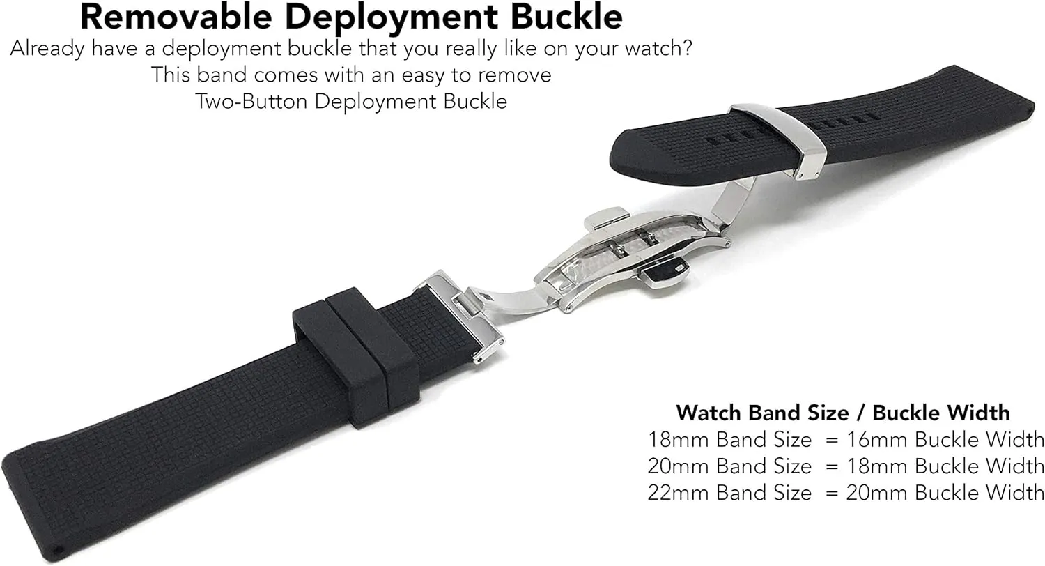 Bandini Silicone Watch Bands - Soft Rubber Replacement Watch Straps - Mesh, Checkered Pattern - Waterproof - Stainless Steel Deployment Buckle - Many Colors - 18mm, 20mm, 22mm
