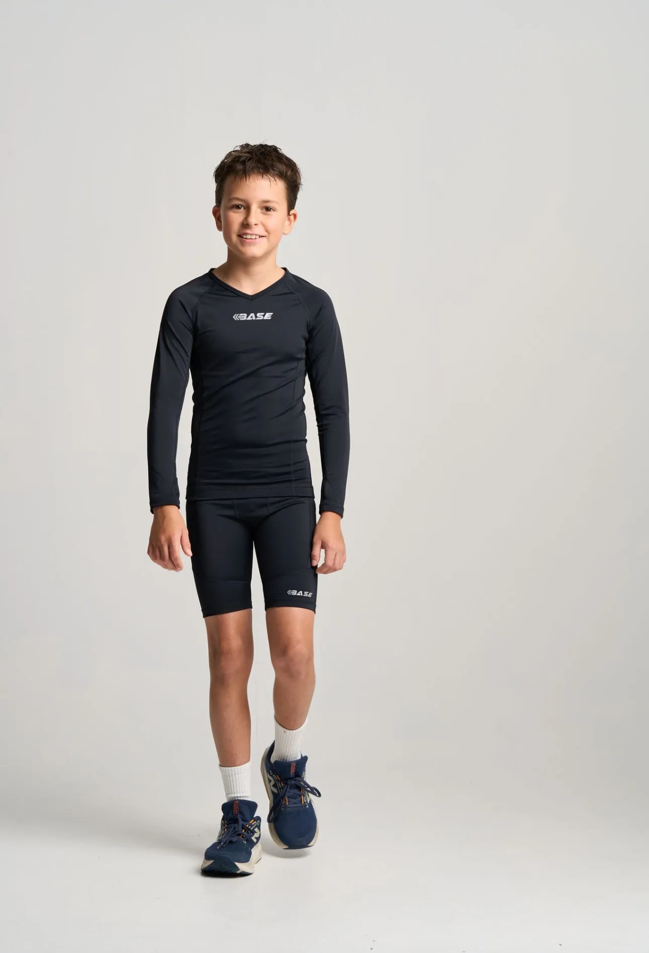 BASE Youth Long Sleeve Compression Tee - Black