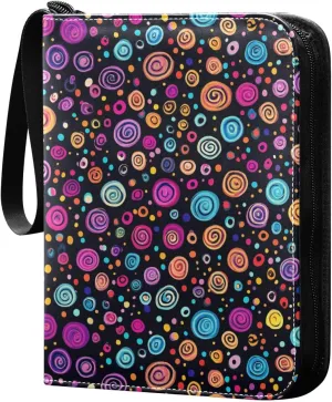 baseball cards binder with double sided removable sleeves collectors for 400   cards Colorful Spiral Shaper Doodle Art
