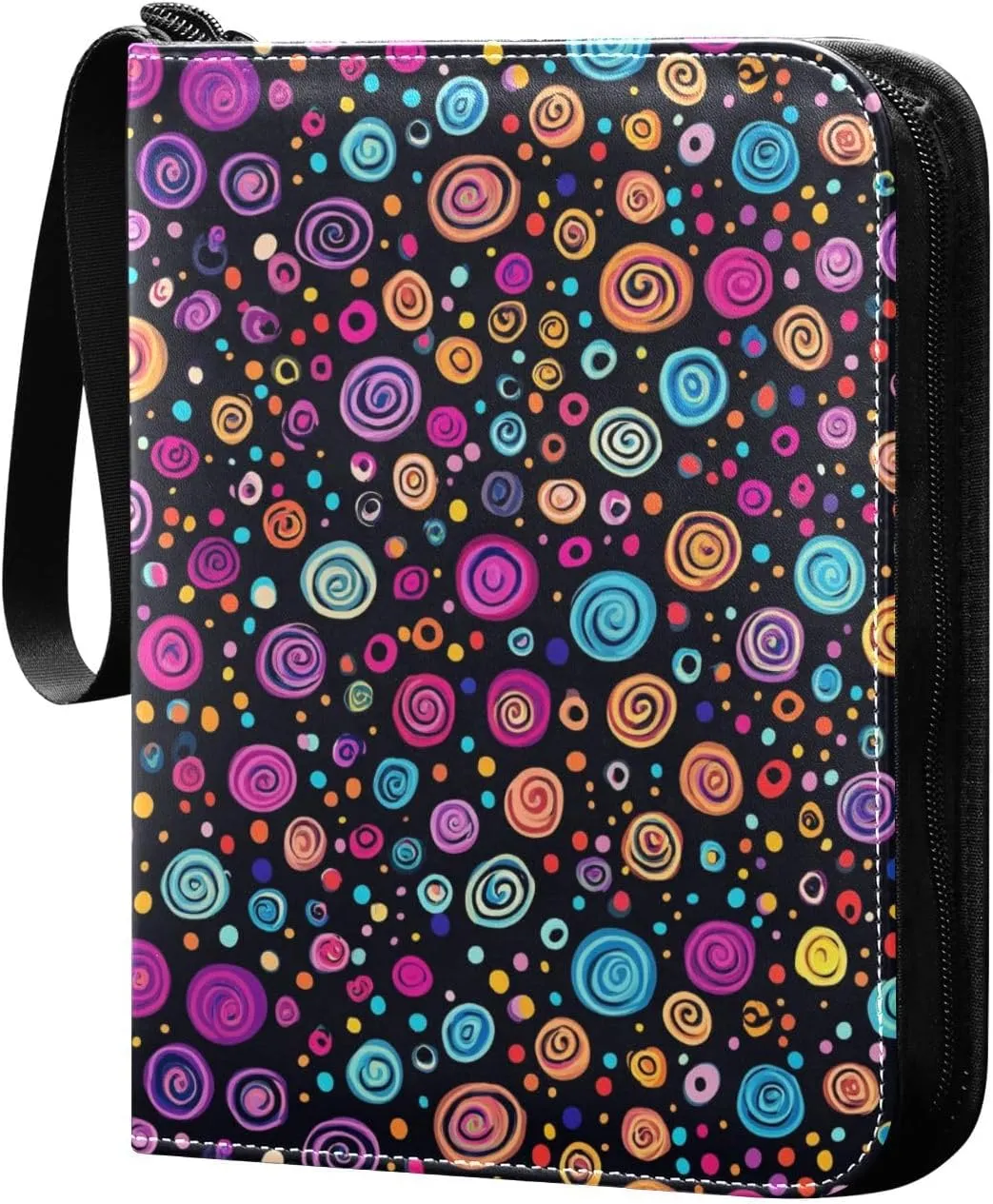 baseball cards binder with double sided removable sleeves collectors for 400   cards Colorful Spiral Shaper Doodle Art