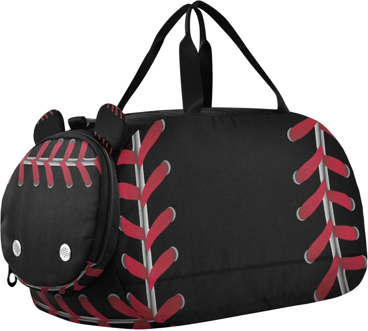 Baseball Sport Sports Duffle Bag for Girls Boys, Gym Bag with Shoe Compartment, Kids Travel Overnight Weekender Shoulder Bag
