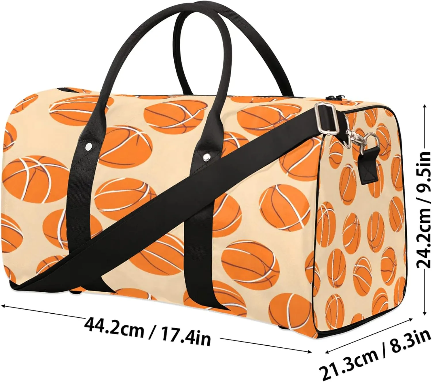 Basketball Duffle Bag for Travel, Overnight Weekend Gym Carry On Luggage Bag, Sports Travel Duffel Bag for Men Women