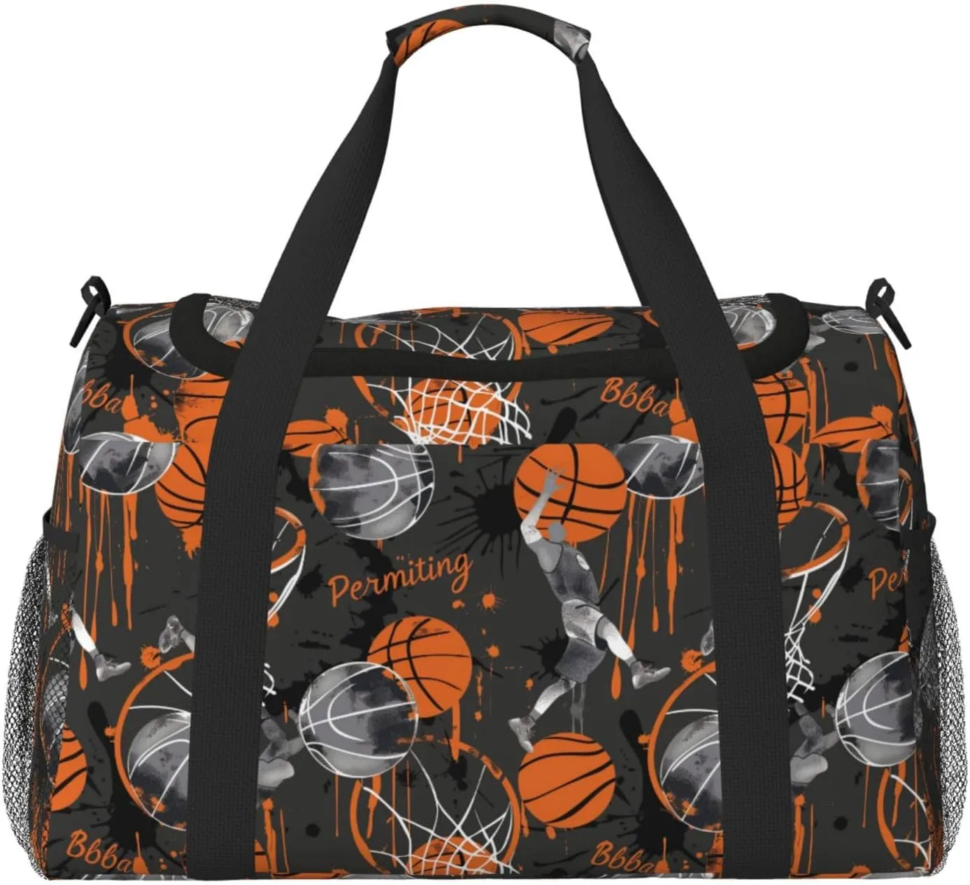 Basketballs Players Duffle Bag Foldable Travel Tote Bag Carry On Large Weekender Overnight Bags Waterproof Gym Bag For Women Men