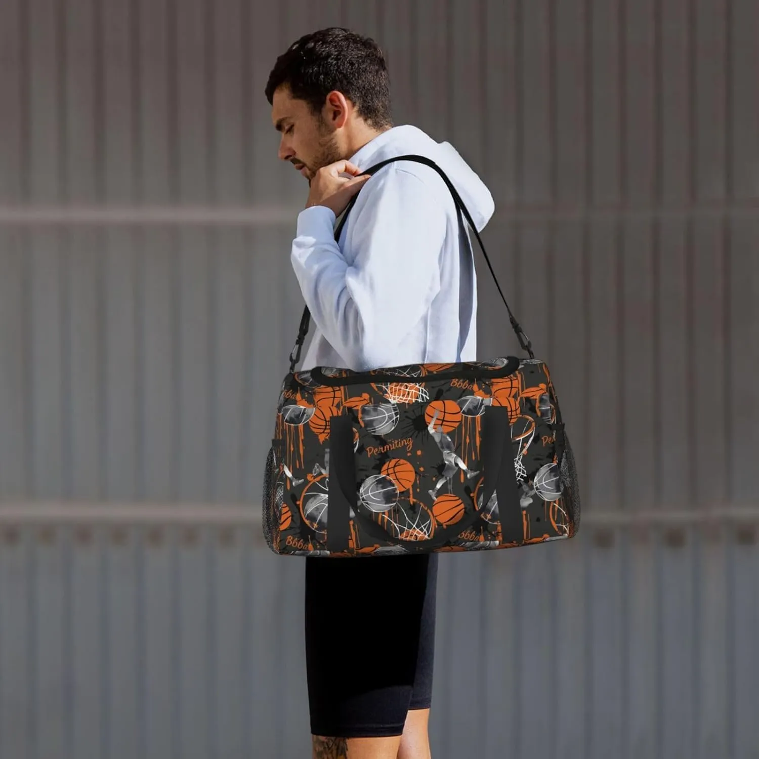Basketballs Players Duffle Bag Foldable Travel Tote Bag Carry On Large Weekender Overnight Bags Waterproof Gym Bag For Women Men