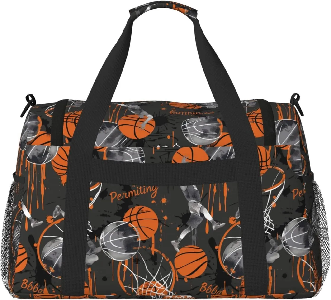 Basketballs Players Duffle Bag Foldable Travel Tote Bag Carry On Large Weekender Overnight Bags Waterproof Gym Bag For Women Men