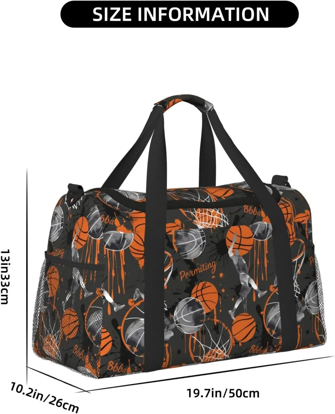 Basketballs Players Duffle Bag Foldable Travel Tote Bag Carry On Large Weekender Overnight Bags Waterproof Gym Bag For Women Men
