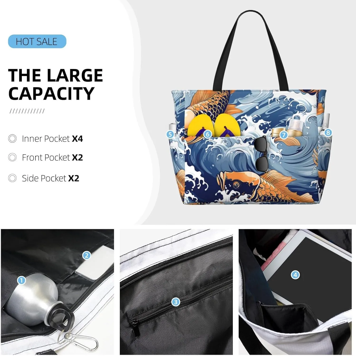 Beach Tote Bag for Women Oversized Travel Weekender Bags Sport Soccer Waterproof Pool Bag Beach Accessories