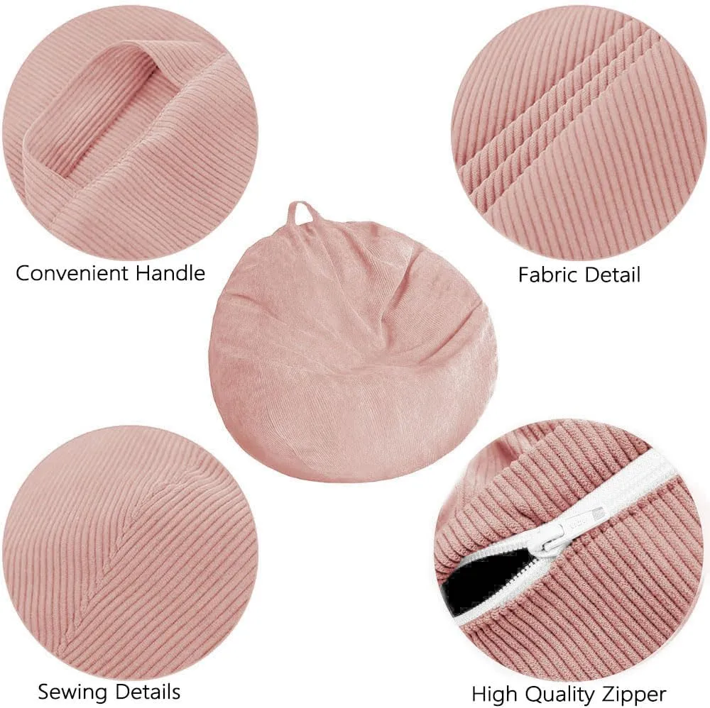 Bean Bag Chair Cover (No Filler) Stuffed Animal Storage Bean Bag Cover Pets Dogs/Cats Lazy Beds. Washable Ultra Soft Corduroy Stuffed for Organizing Plush Toys or Textile, Sack Bean Bag