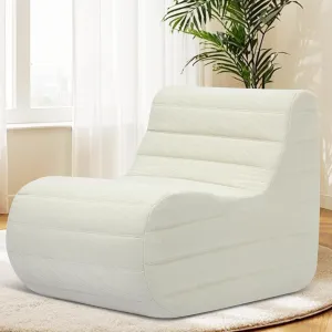 Bean Bag Chair, Fireside Bean Bags Lazy Sofa Sack, Big Beanbag Chair Floor Couch, Memory Foam Lounge Chair for Bedroom, Living Room, Office and Home, White