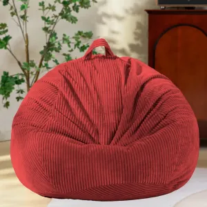 Bean Bag Chairs Cover - No Filler, Storage for Stuffed Animals & Plush Toys - Kids, Adults & Teens - Red, Small (32 * 28 in) Bean Bags