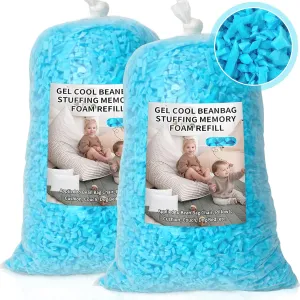Bean Bag Filler, 10lbs Shredded Memory Foam Filling, Soft Pillow Stuffing Bean Bag Refill Foam for Couch, Cushion, Stuffed Animals, Dog Bed, Arts Crafts