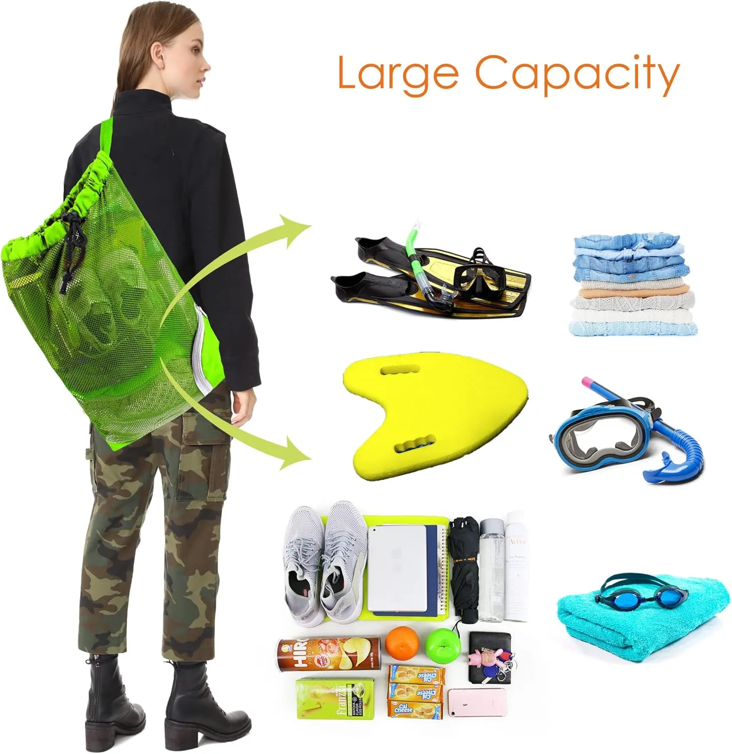 BeeGreen Drawstring Bags Backapck for Men Women Athletic Gym Sports Workout Beach Swim