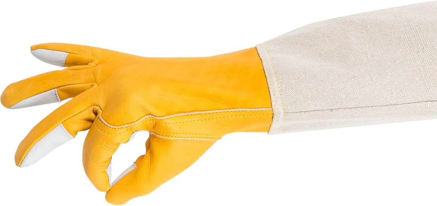 Bees & Co V57 Goatskin Beekeeper Gloves with Extended Sleeves