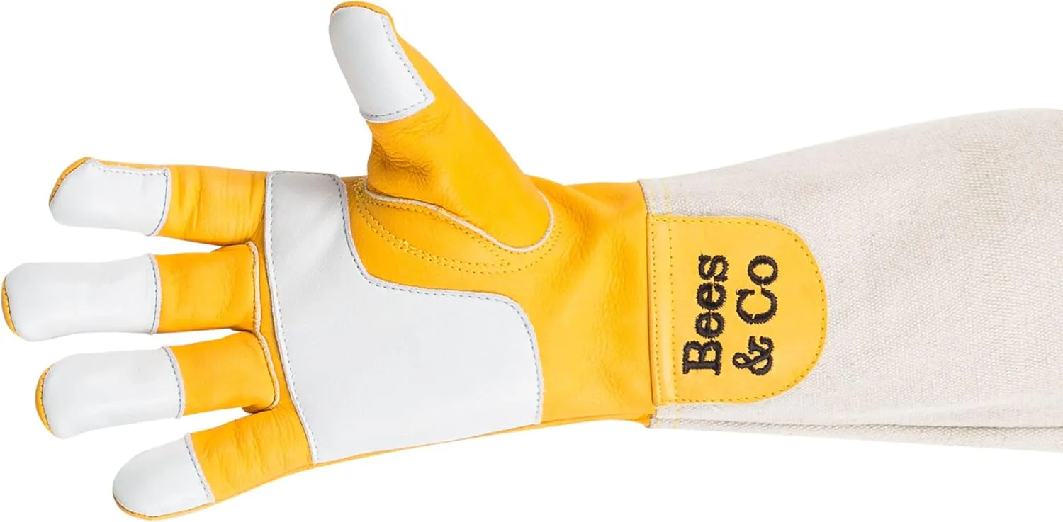 Bees & Co V57 Goatskin Beekeeper Gloves with Extended Sleeves