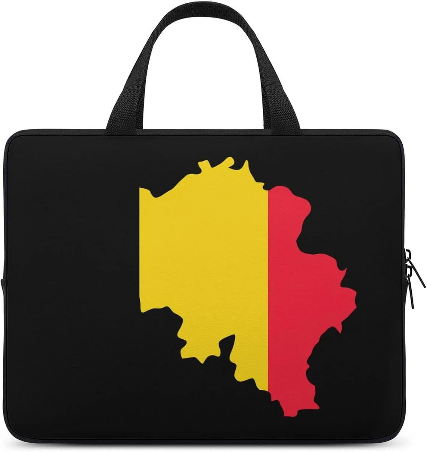 Belgian Map Flag Laptop Bag Lightweight Computer Bag Laptop Carrying Case Handbag for Work Business