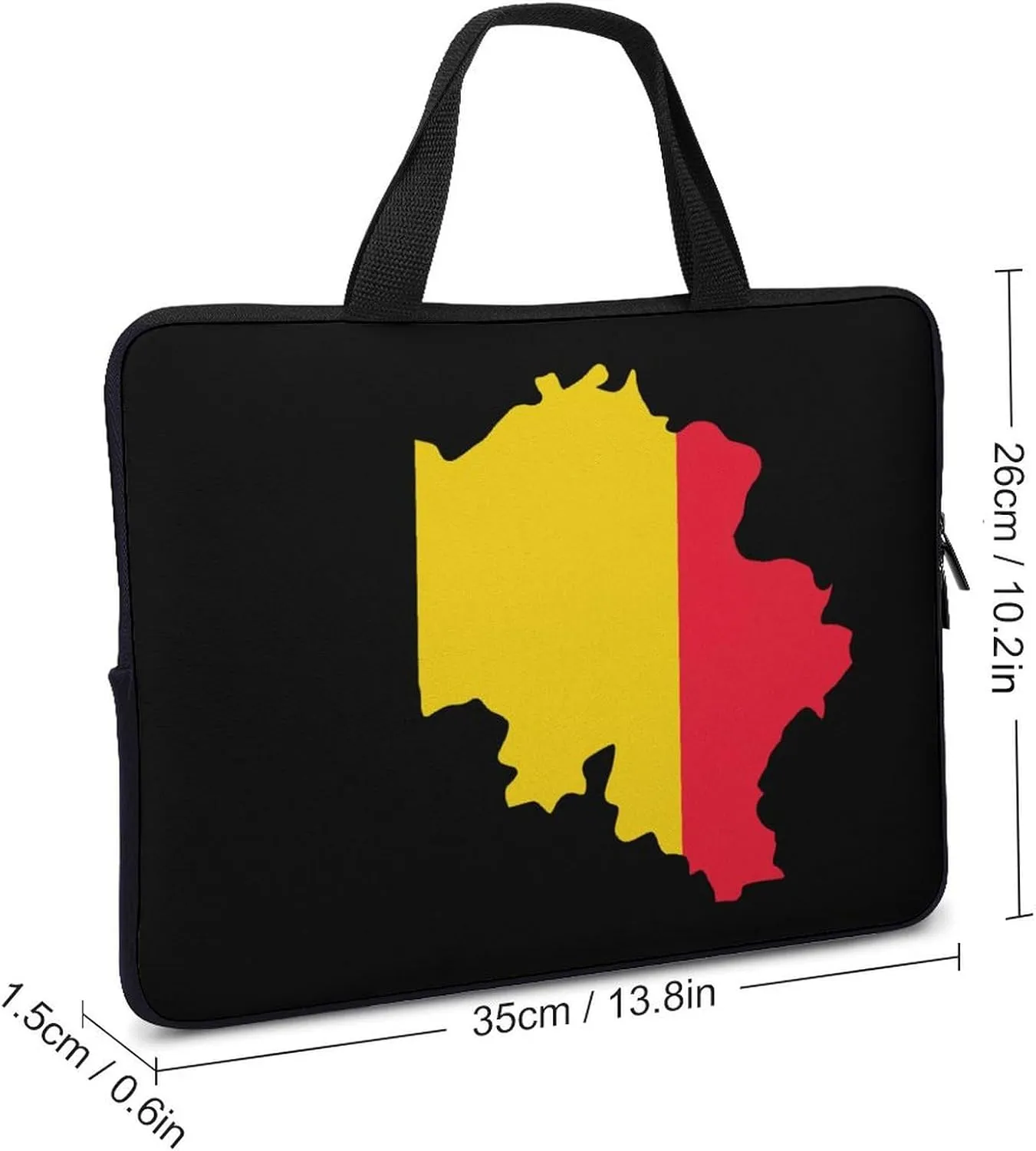 Belgian Map Flag Laptop Bag Lightweight Computer Bag Laptop Carrying Case Handbag for Work Business
