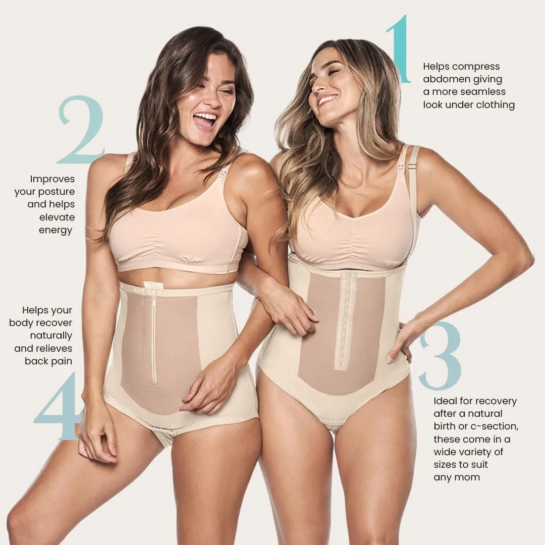 Bellefit Girdle with Side Zipper Natural Birth Compression Garment, Postpartum Essentials
