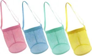 BESPORTBLE 4Pcs Mesh Beach Bag Lightweight Organizers for Swimwear Snacks for Beach Pool Travel Includes Bags