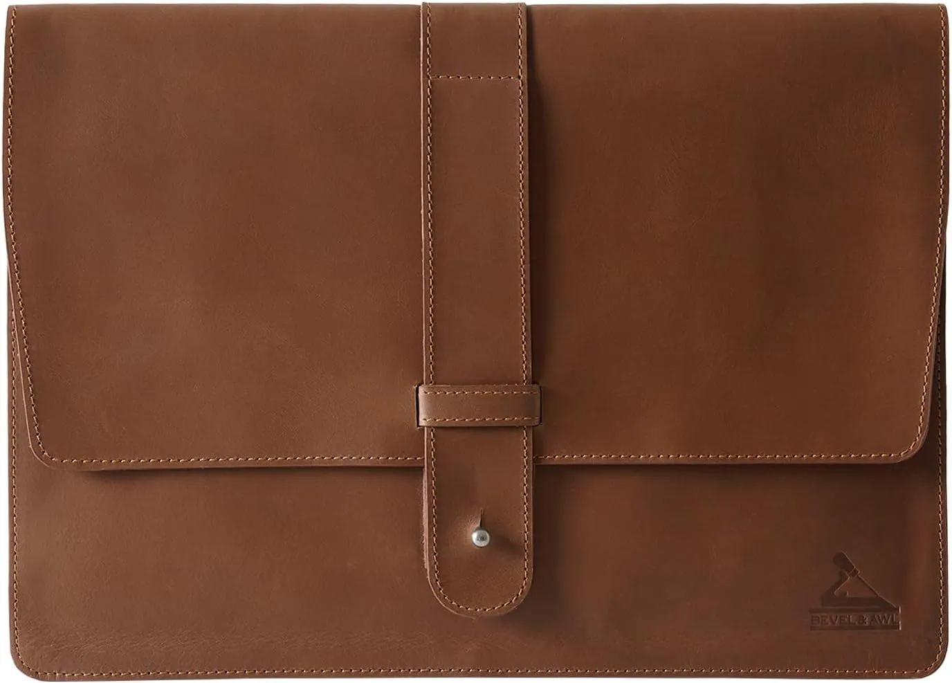 BEVEL & AWL 100% Full Grain Cow Leather Laptop Sleeve for 14 Inch Pro & Air Models, Tan, Unisex-Adults, Apple Laptop Owners, Tech Enthusiasts