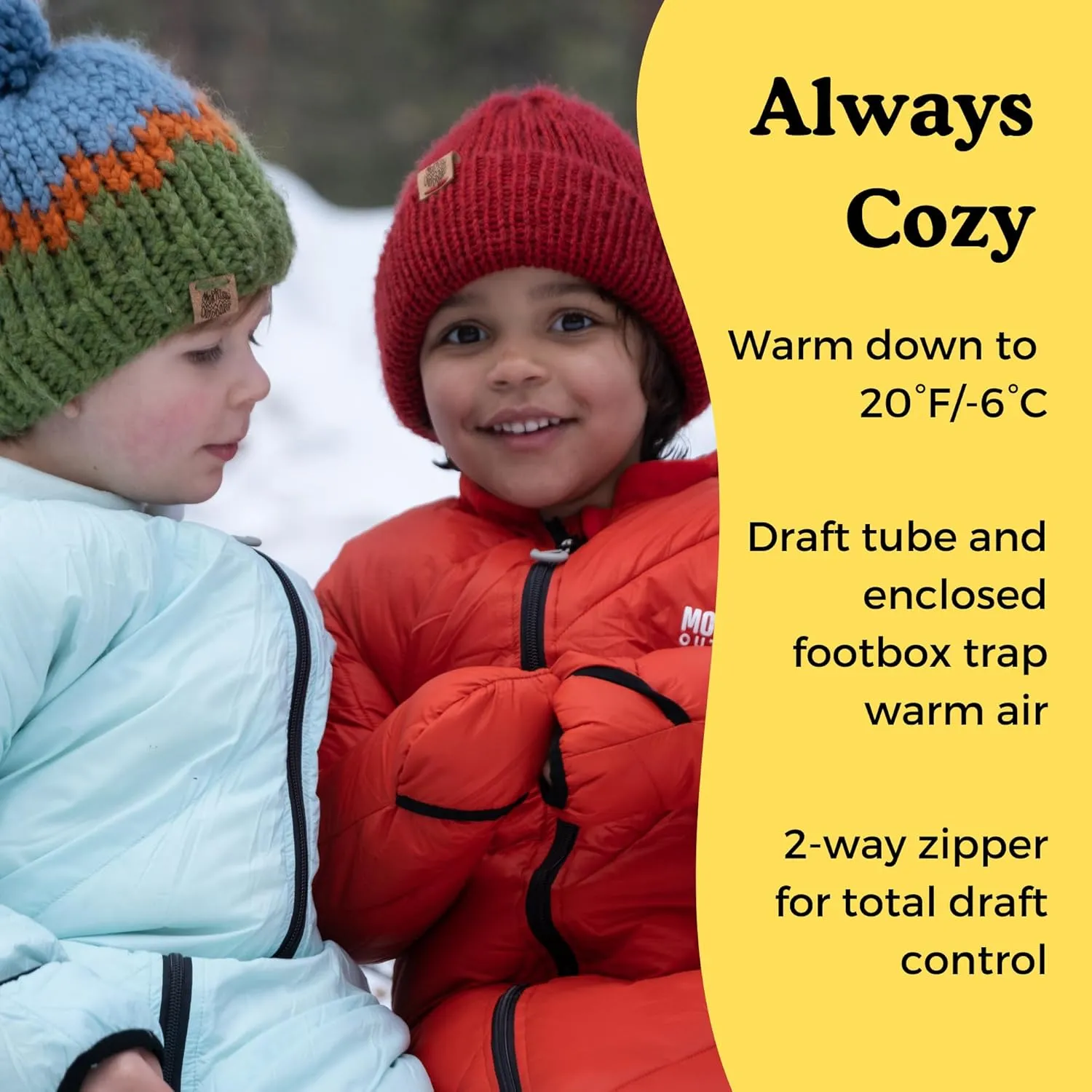 Big Mo 20 Kids Sleeping Bag (Ages 18-36mo), The Warmest 100% Down Camping Sleeping Bag for Kids Age 18-36 Months Old.