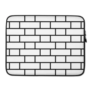 Black & White Flemish Bond Brick Hatch Laptop Sleeves