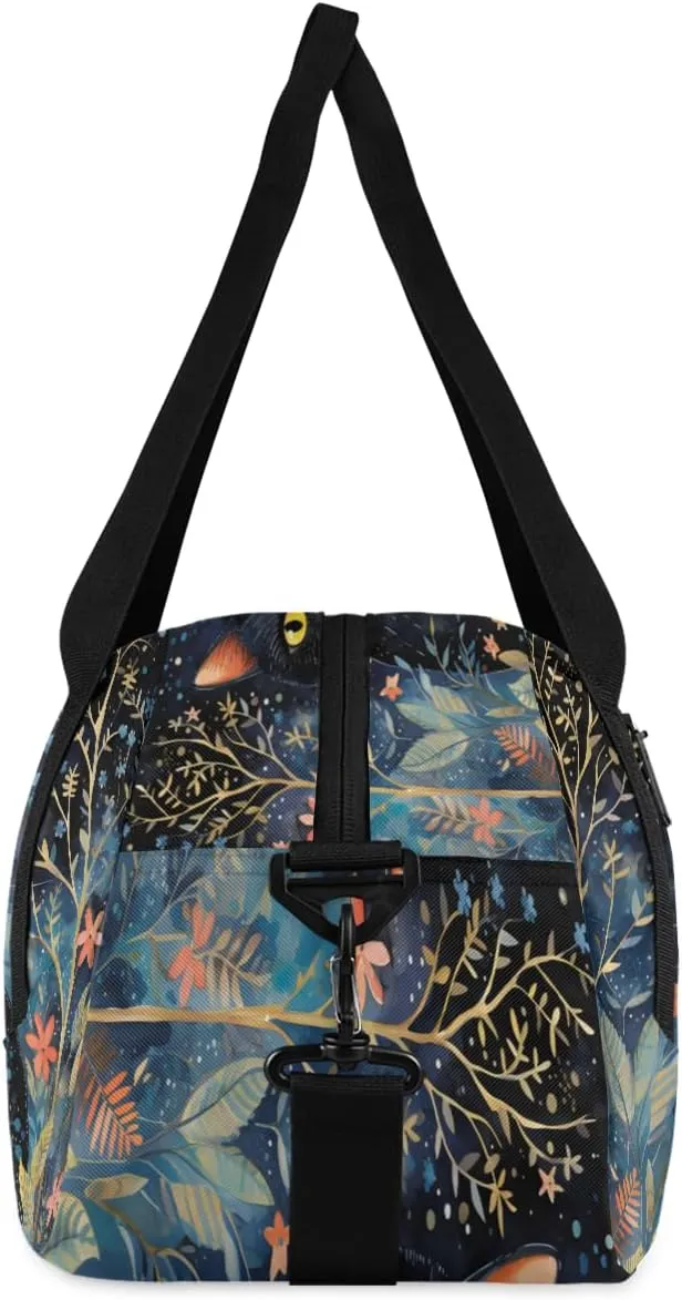 Black Cat At Night Kids Duffle Bag Boys Girls Small Sport Dance Gym Bag for Overnight Travel Weekender Carry On