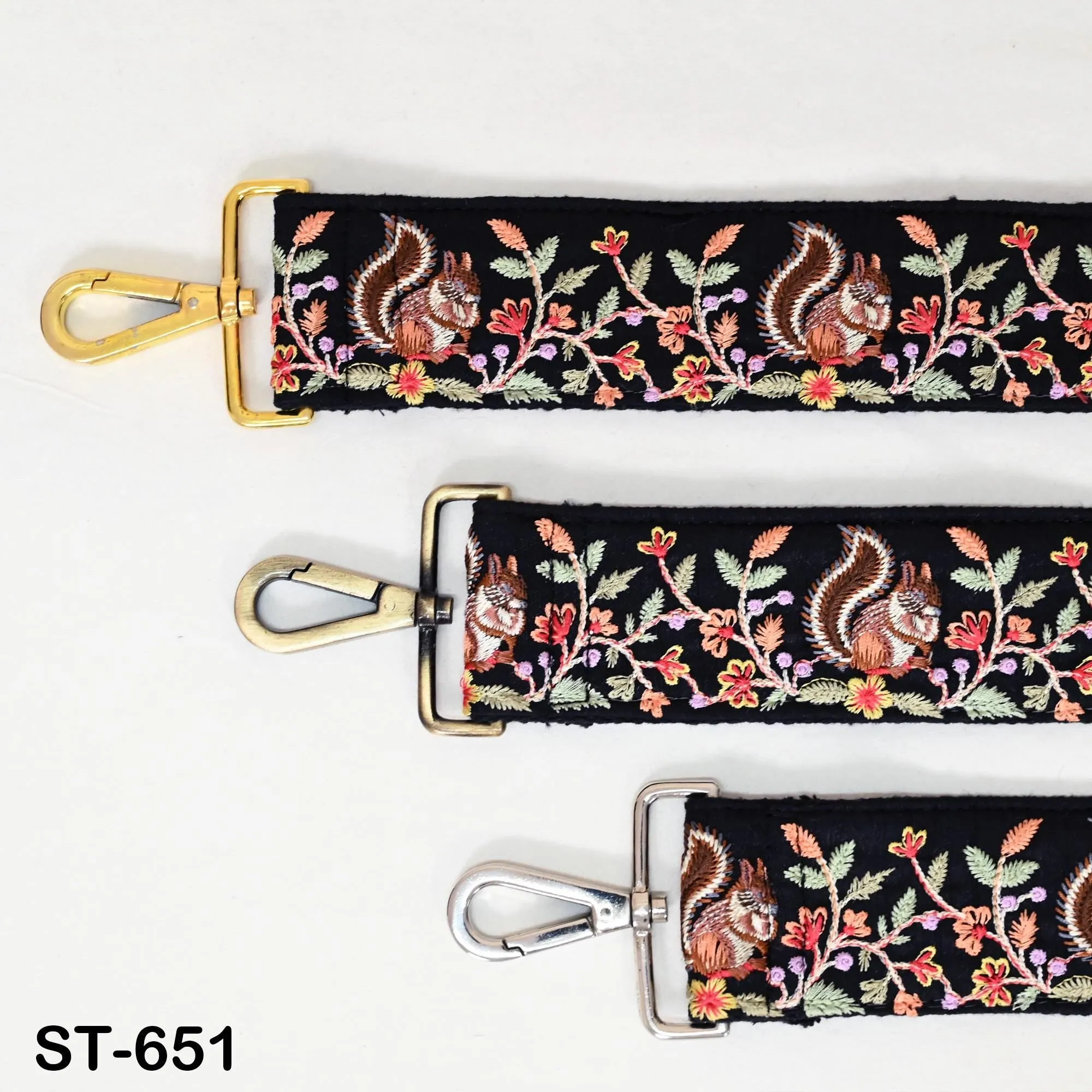 Black Embroidery Replacement Purse Strap Crossbody Strap for Purses Floral Embroidered Bag Strap Boho Guitar Strap Handbag Strap Gift Mom