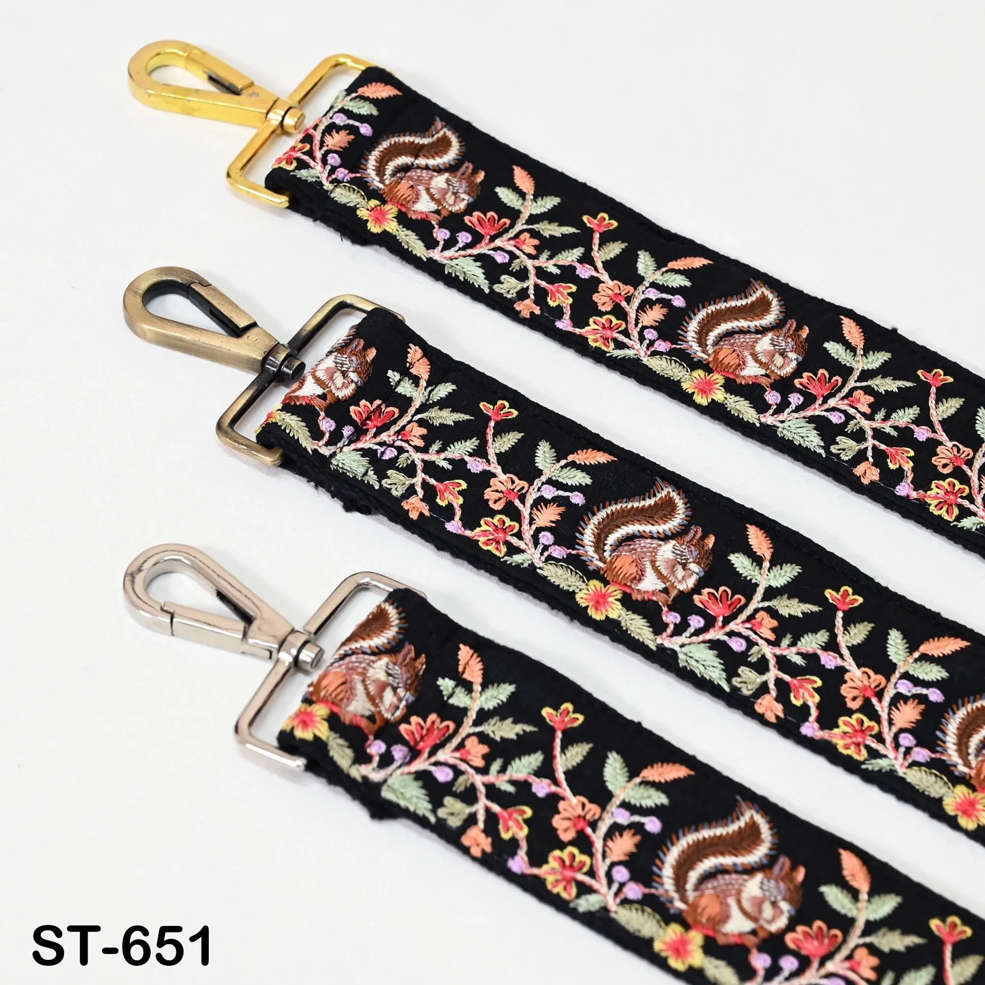 Black Embroidery Replacement Purse Strap Crossbody Strap for Purses Floral Embroidered Bag Strap Boho Guitar Strap Handbag Strap Gift Mom