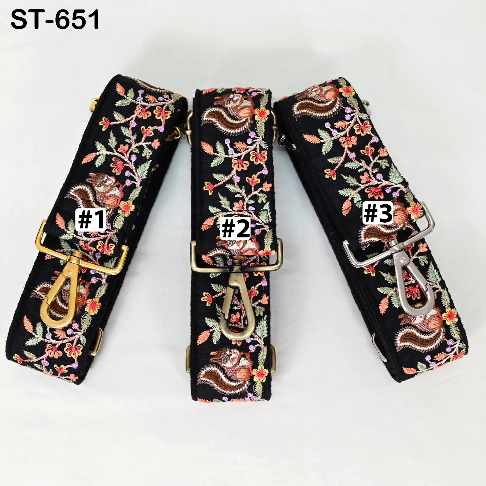 Black Embroidery Replacement Purse Strap Crossbody Strap for Purses Floral Embroidered Bag Strap Boho Guitar Strap Handbag Strap Gift Mom